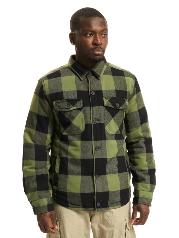 Brandit Lumber Jacket, Color: black+oliv, Size: L