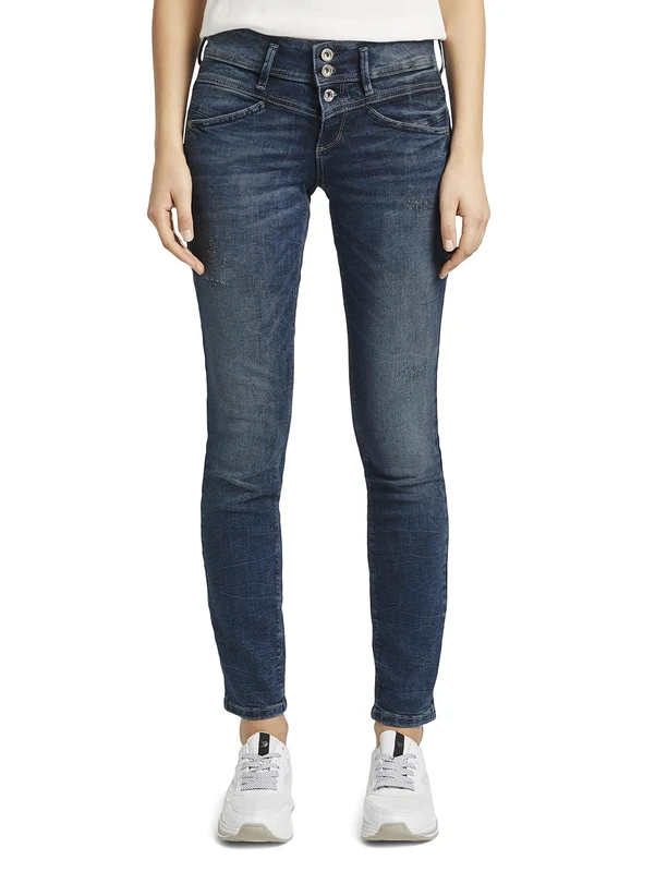 TOM TAILOR Women's Jeans 10622022 Alexa Slim, 10125 - Random Bleached Blue Denim, 27W / 30L