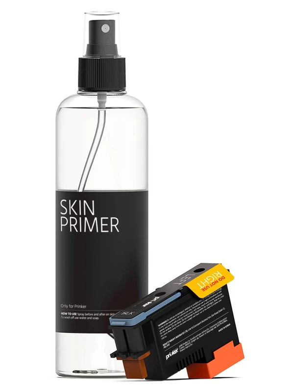 Prinker S Black Ink Refill, Skin-Safe Black Cosmetic Ink & Primer Spray, Water-Resistant and Soap-Washable, Skin-Safe, Festivals Parties Sport Events, Compatible with Prinker S