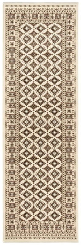 NORTHRUGS Nouristan Oriental Short Pile Rug Sao Buchara Ivory Beige 80 x 250 cm