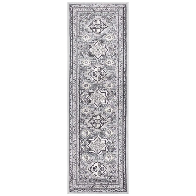 Nouristan Saricha Belutsch Oriental Short Pile Rug Stone Grey 80 x 250 cm