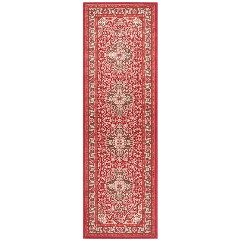 Nouristan Skazar Isfahan Oriental Short Pile Rug 80 x 250 cm Oriental Red