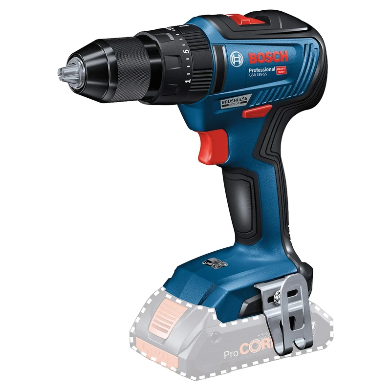 Bosch Professional 18V System GSB 18V-55 cordless combi drill (torque 55 Nm, excluding batteries and charger, in carton)