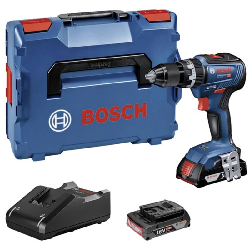 Akku-Schlagbohrschrauber GSB 18V-55 Professional, 18Volt (Blau/Schwarz, 2X Li-Ionen Akku 2,0Ah, in L-BOXX)