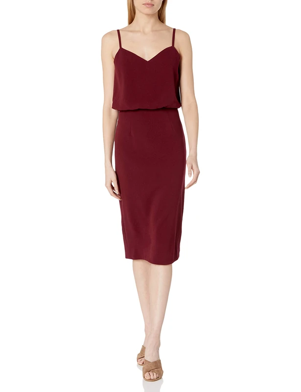 Dress the Population Women's Alondra Dress, Burgundy, Medium