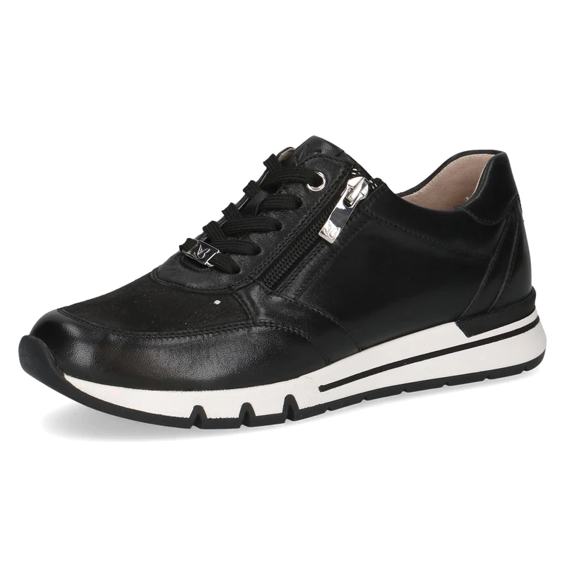 CAPRICE women's flat sneakers, Black (BLACK COMB), 8 UK