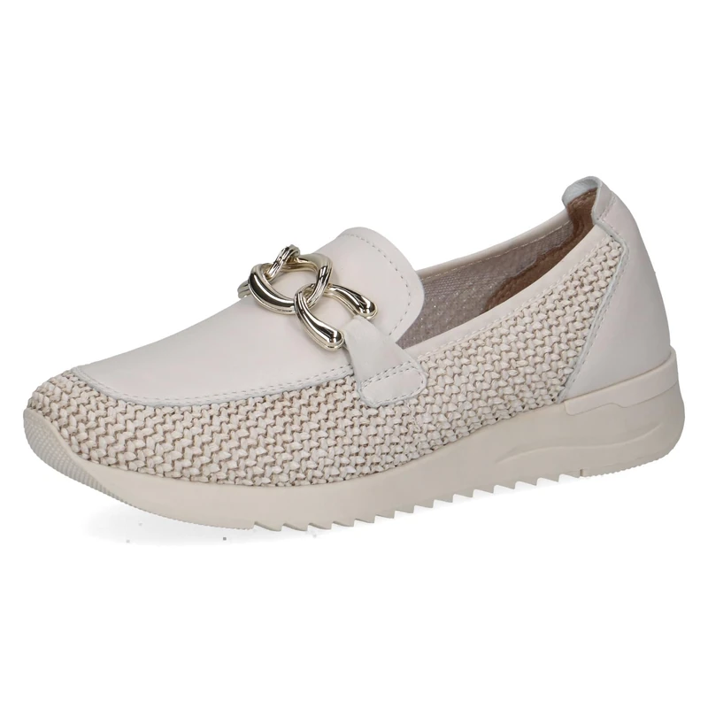 CAPRICE Women's Flat Loafer, White (OFFWHITE COMB), 8 UK