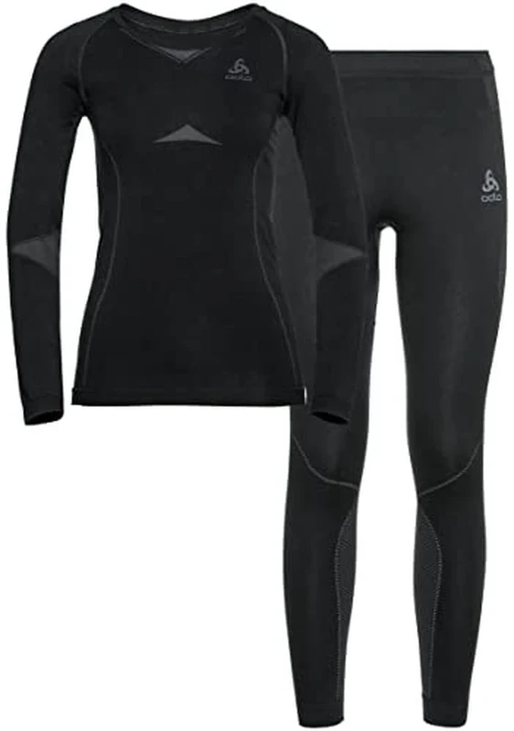Odlo Fundamentals Performance Warm Women's Functional Underwear Set, black - odlo graphite grey, XL