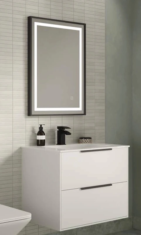 Keenware KBM-443 Slimline Black Framed Touch Control LED Mirror,700x500mm
