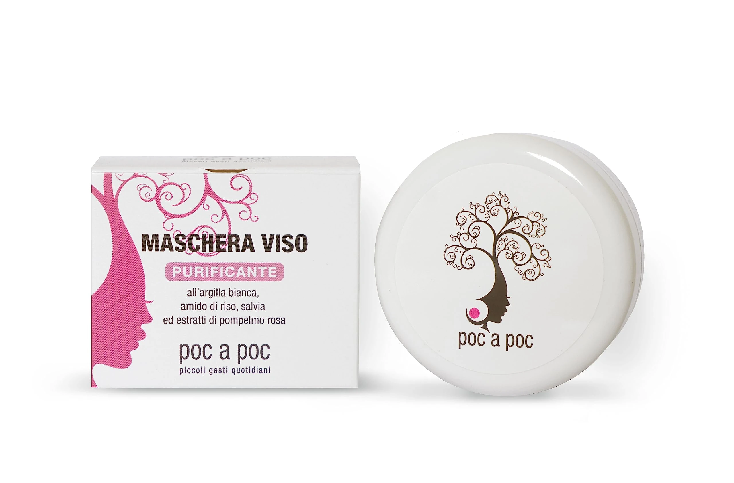 POC A POC – Face Mask with a mix of white and green clay, rice starch, GSH defence, purifying, nourishing, leaves the skin wonderful. Format 100ml