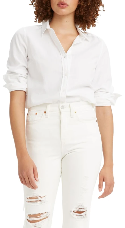 Levi's Women's New Classic Fit Bw Shirt Shirt, Bright White, XS