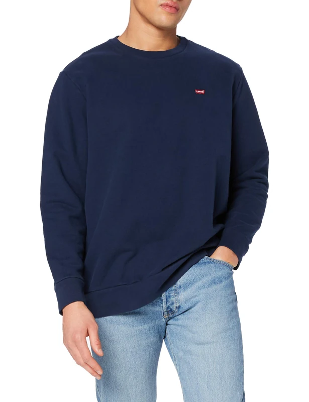 Levi's Men's Big & Tall Original Housemark Crew Sweatshirt, Blue, 2XL