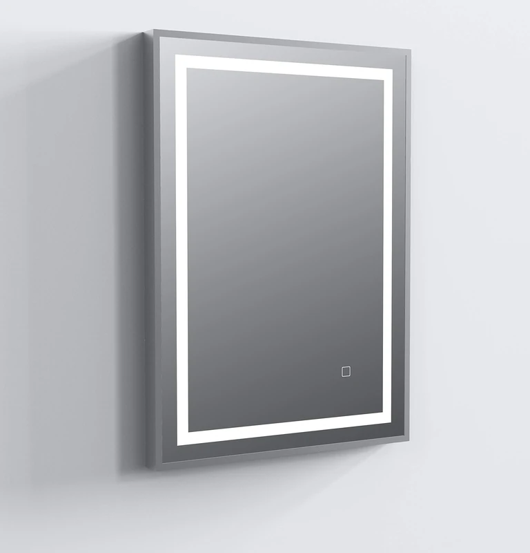 Keenware KBM-444 Slimline Grey Framed Touch Control LED Mirror; 700x500mm