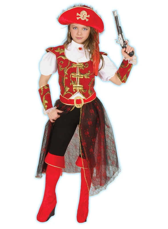 Ciao 26326.9-11 Lady Corsara Girl Costume (Size 9-11 Years), Unisex, Red - Image 1