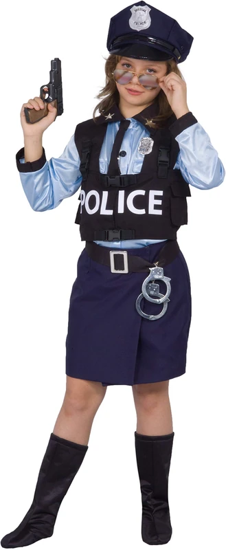 Ciao- Policotta Special Police Costume Girl (Size 7-9 years), Color Blue, 7-9 years, 26083.7-9 - Image 1