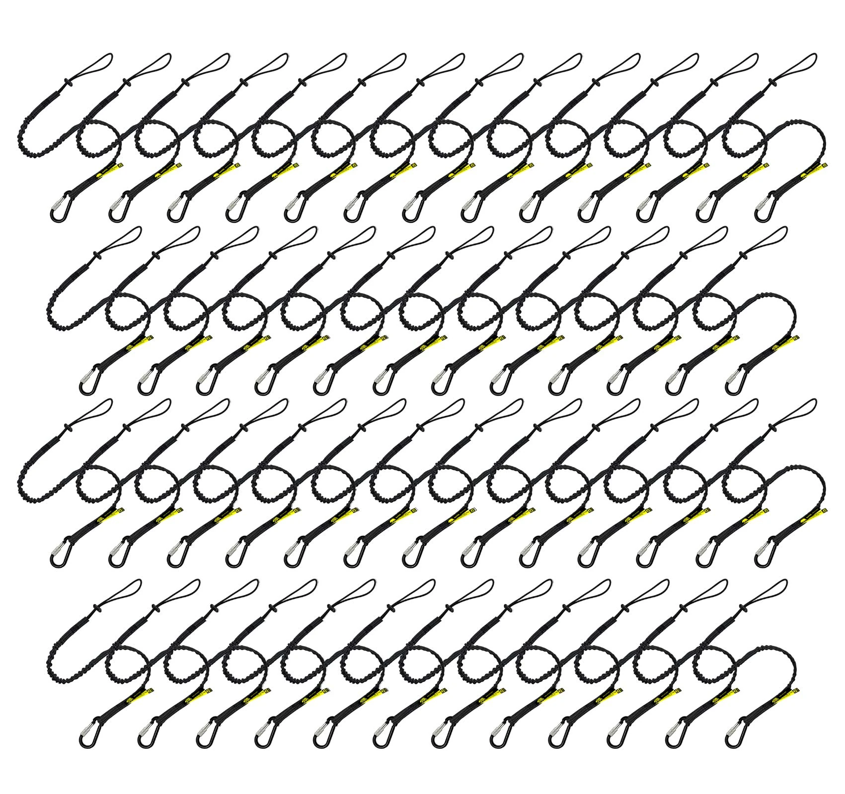 BearTOOLS Tool Lanyard with Single Carabiner and Adjustable Loop End, Standard Length, Maximum Weight Limit 8KG / 17.6lb, Aluminum Screw Lock Carabiner with Shock Cord Stopper, 09250S (50 Pack)