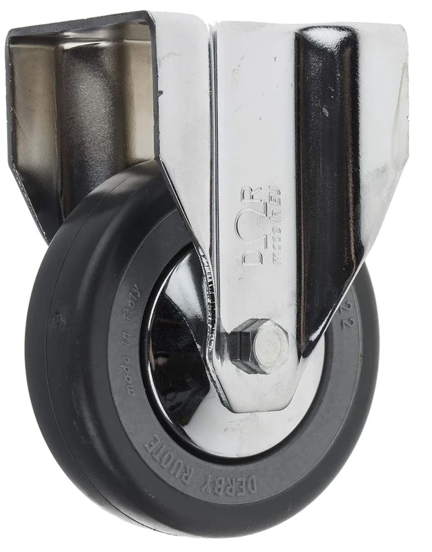 RS PRO, Fixed Castor, Wheel Diameter 80 mm, 50 kg, Ges H 109 mm, Wheel B. 20 mm, 65 x 50 mm, Plate, Rubber Material