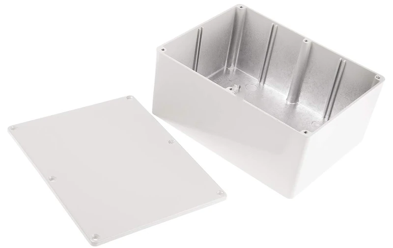 RS PRO Aluminium Casing Grey Outer Dimensions 165.8 x 127.3 x 76.3 mm