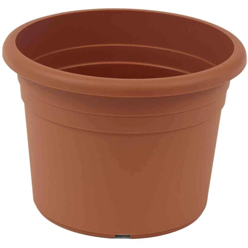Siena Garden Cilindro Pot - Round Terracotta Plastic Planter