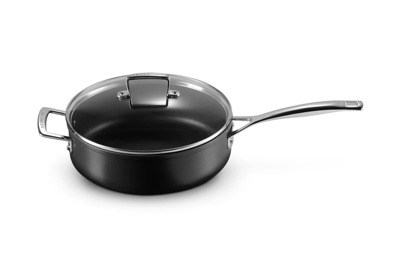 LE CREUSET Toughened Non-Stick 26x7.8cm Saute Pan with Glass Lid, Aluminium, 51110260010302