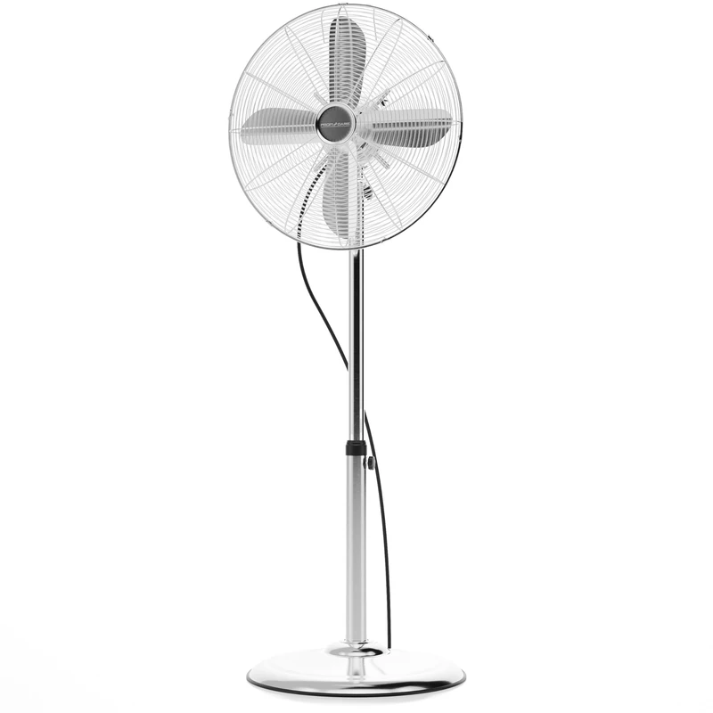 ProfiCare PC-VL 3064 MS Floor Fan Quiet Oscillating Fan, Metal Floor Fan Diameter Approx. 40 cm, for Ideal Room Climate e.g. in the Bedroom, Tilt Angle and Height Adjustable, Metal Chrome - Image 1