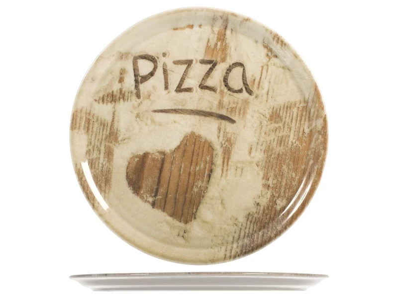 SATURNIA Heart Pack of 6 Pizza Plates, Porcelain, Assorted, 33 cm