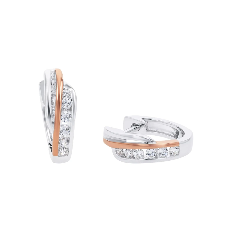 Amor Creoles Women Ear jewelry, with Zirconia synth., 1,25 cm, Multicolor, Comes in jewelry gift box, 2026218 - Image 1