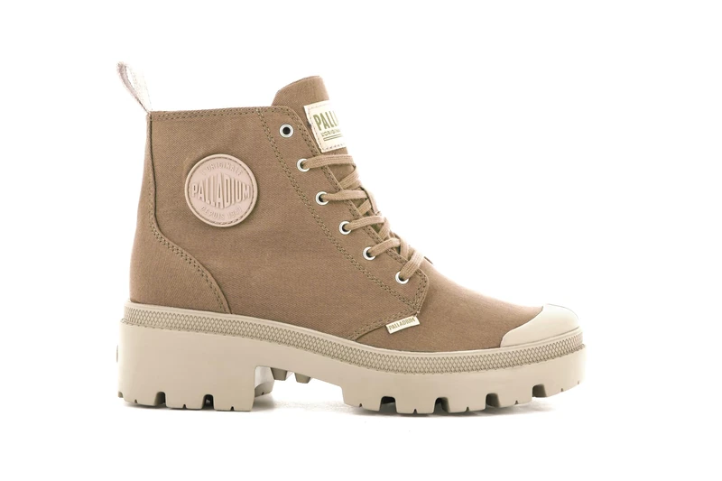 Palladium Women's PALLABASE Twill Ankle Boot, Butternut, 3.5 UK