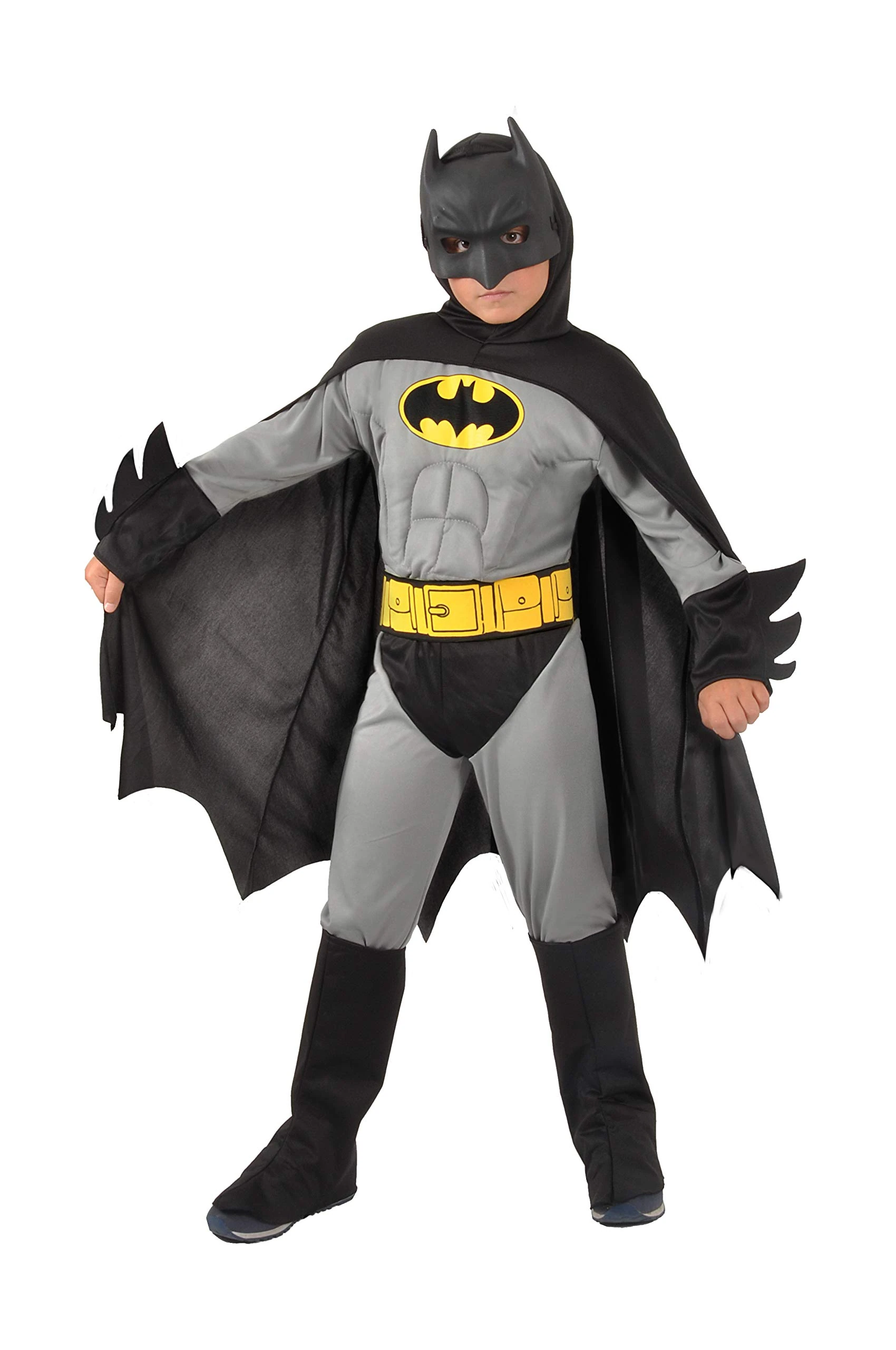 Batman Classic costume disguise boy official DC Comics (Size 8-10 years) with padded muscles