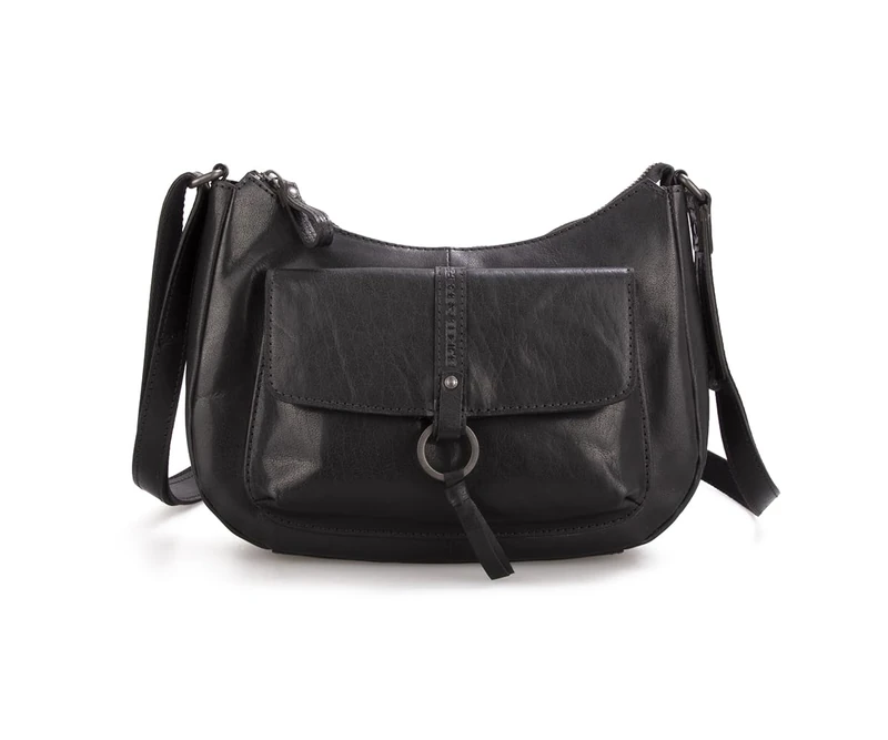 Spikes & Sparrow Leather Crossover Cheyenne, black, western