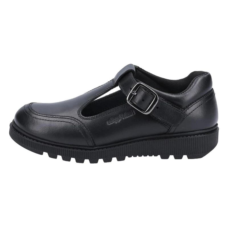 Hush Puppies Girl's Kerry Non Patent SNR School Uniform Shoe, Black, 7 UK Medium
