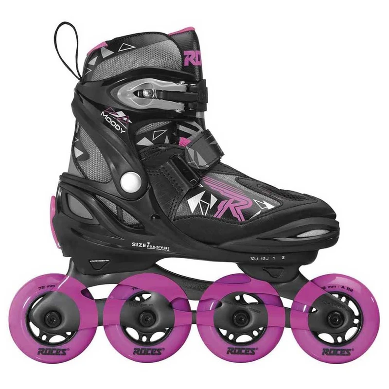 Roces Girls Moody Girl TIF Inline Skates, Black/Pink, 36-40