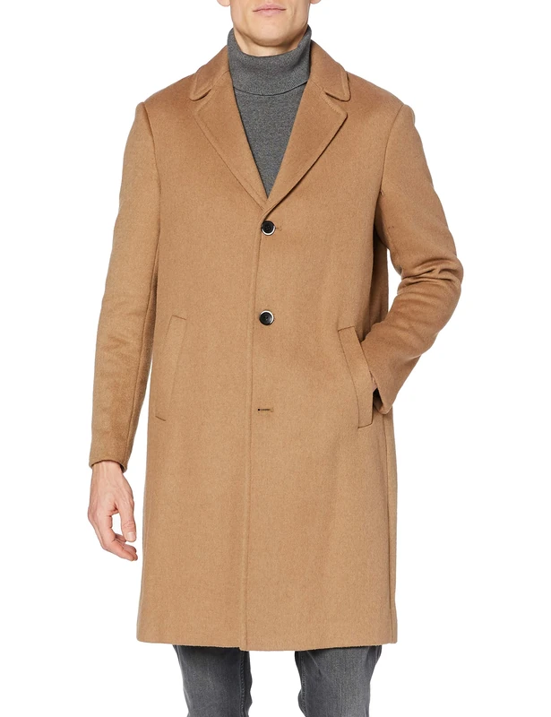 Sisley Men's COAT Jacket, Camel Brown 901, 42
