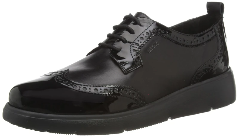 Geox Women's D Arlara I Oxford Flat, Black, 7 UK