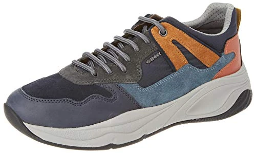 Geox Men's U TORTONA A Sneaker, Navy Curry, 11 UK - Image 1
