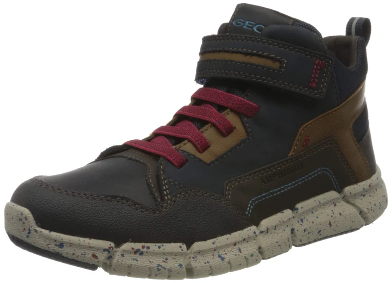Geox Men's J Flexyper Boy B Abx Ankle Boots, Blue Navy Dk Red, 2.5 UK