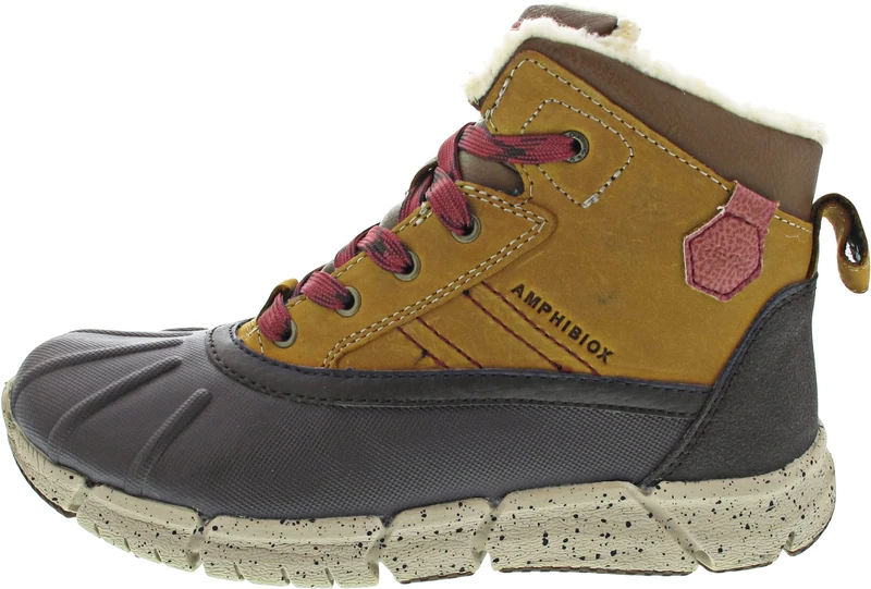 Geox Boy's J Flexyper Boy Abx Ankle Boots, Lt Brown Dk Red, 12.5 UK