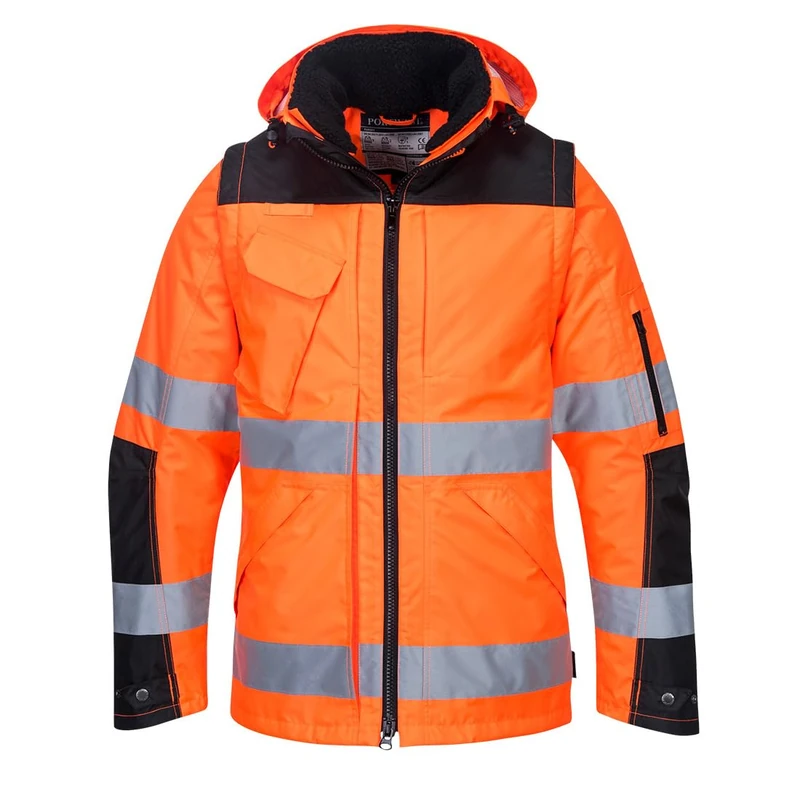 Portwest Pro Hi-Vis 3-in-1 Jacket, Size: M, Colour: Orange/Black, C469OBRM