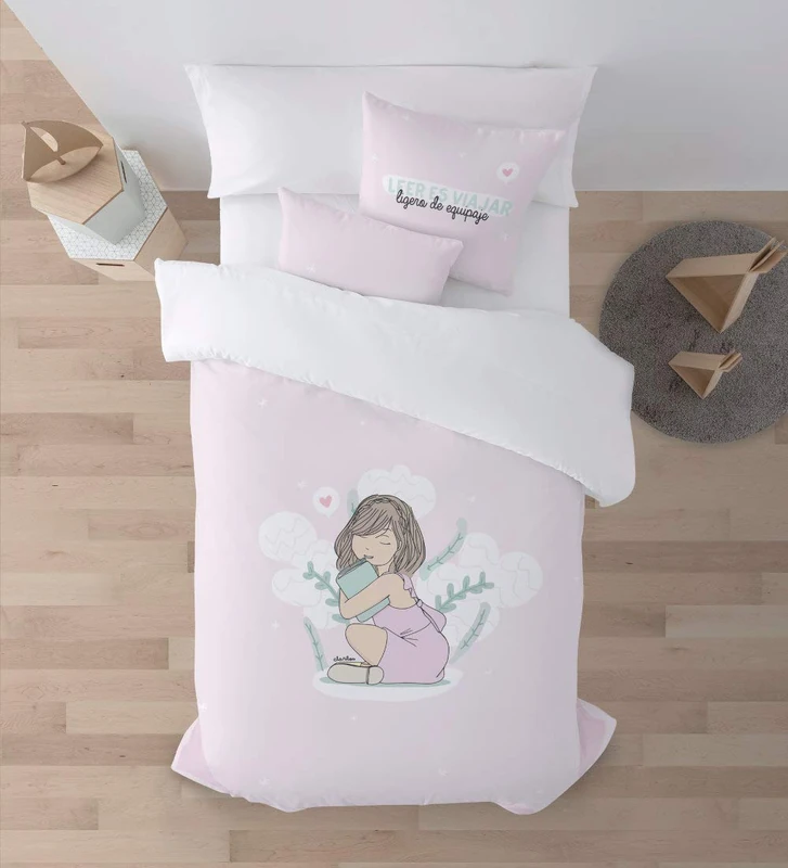 Duvet Cover Kids&Cotton Read Multicoloured 175 Threads 180 x 220 cm