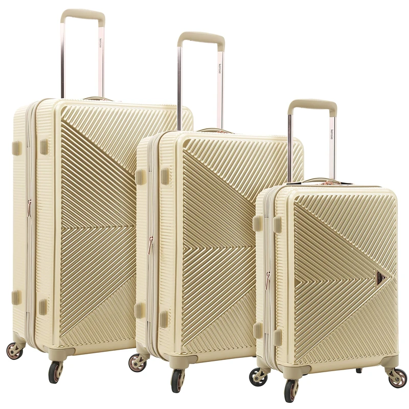 kensie Women's Dawn Hardside 3-Piece Spinner Luggage Set, Pale Gold, 3-Piece Set (20/24/28), Dawn Hardside 3-Piece Spinner Luggage Set