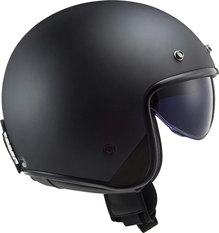LS2 Motorcycle Helmets - OF601 - Open Faced - BOB - MATT BLACK - XS