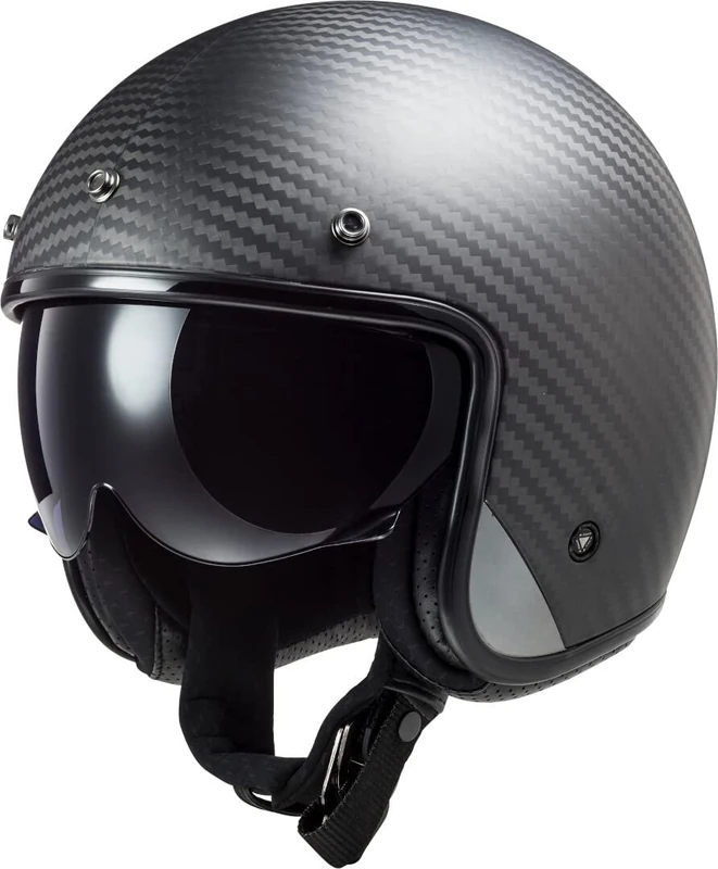 LS2 Motorcycle helmets OF601 BOB CARBON, Black, L - Image 1