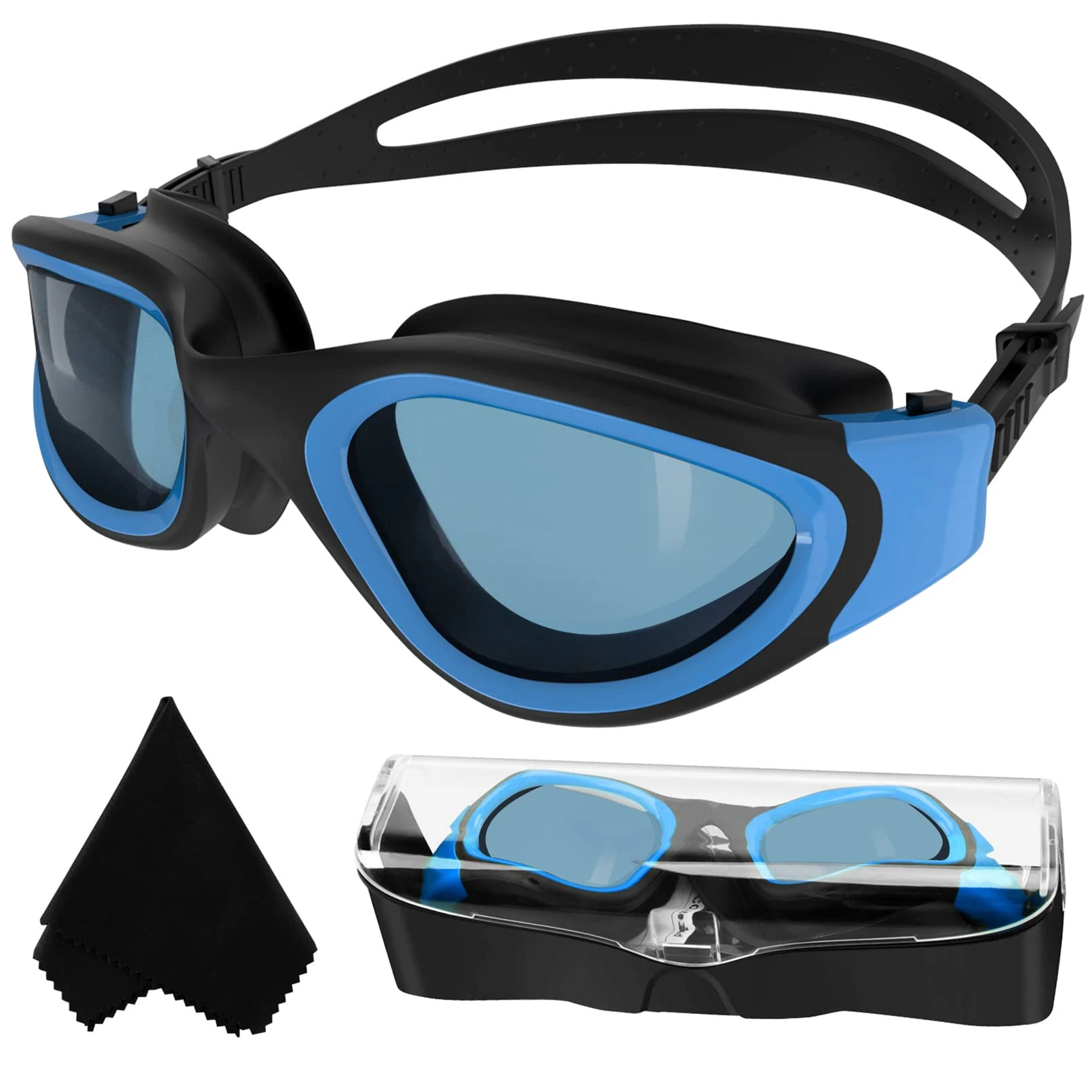 Adult Swimming Goggles,Polarized Open Water Goggles Swimming Anti Fog UV Protection No Leakage Clear Vision Easy to Adjust for Adults Men Women Teenagers