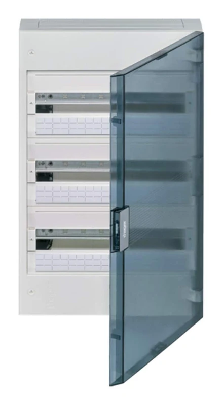 Hager Sistemas VB318TE VB Series Vega Surface Box, 54 Modules, 3 Row, Clear Door