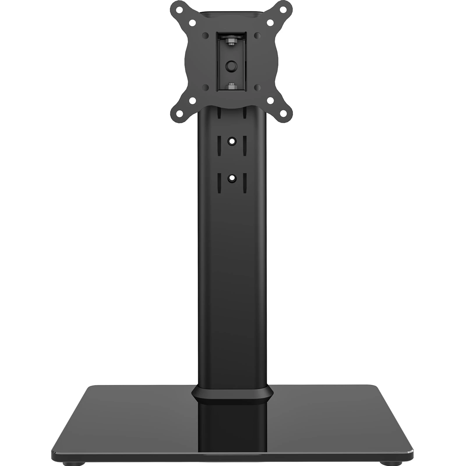 Universal Swivel TV Stand/Base Table Top TV Stand for 13 to 32 inch TVs with 100 Degree Swivel, 4 Level Height Adjustable, Heavy Duty Tempered Glass Base, Holds up to 35kg HT07B-001P