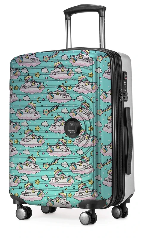 Hauptstadtkoffer - Mitte - Hand Luggage, 2.9 kg Child's Play, TSA, Hard-Shell Suitcase, Trolley with 4 Wheels, Hand Luggage 55 cm, 42 liters, Suitcase Motif, Unicorn White