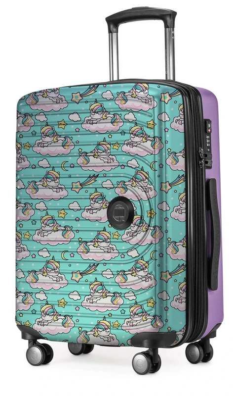 Hauptstadtkoffer - Mitte - Hand Luggage, 2.9 kg Child's Play, TSA, Hard-Shell Suitcase, Trolley with 4 Wheels, Hand Luggage 55 cm, 42 liters, Suitcase Motif, Unicorn Lilac
