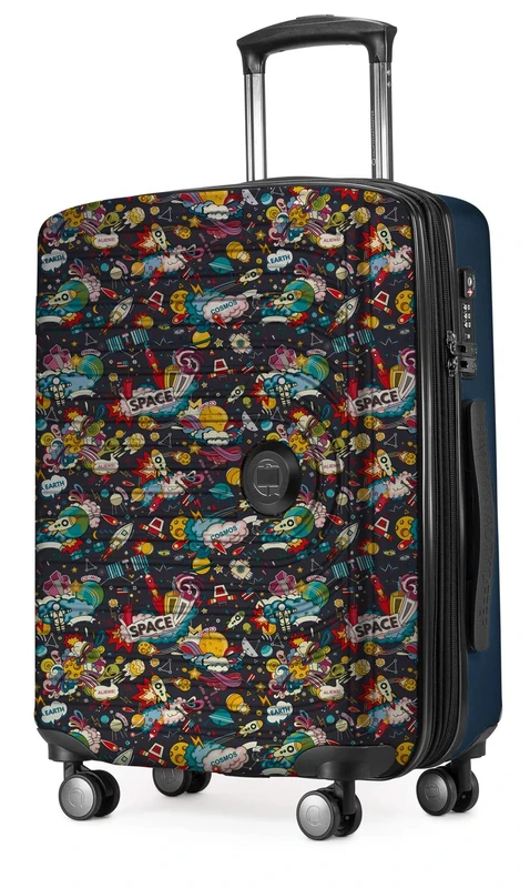 Hauptstadtkoffer - Mitte - Hand Luggage, 2.9 kg Child's Play, TSA, Hard-Shell Suitcase, Trolley with 4 Wheels, Hand Luggage 55 cm, 42 liters, Suitcase Motif, Space Black