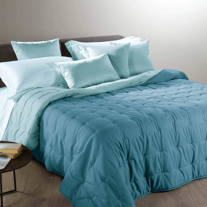 Caleffi Blanket, Polyester, Sky, Queen-Size Bed