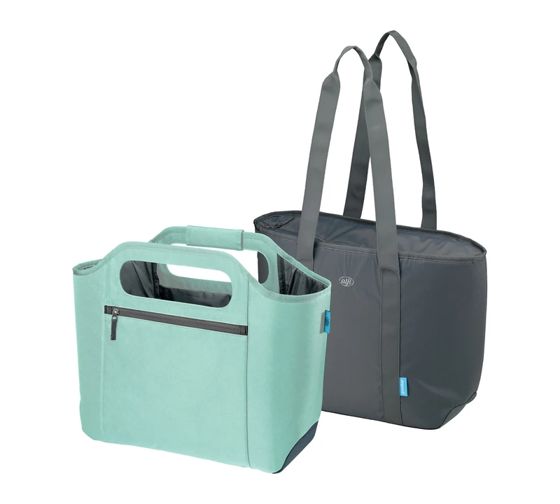 Alfi isoBag 0007.292.812 Thermal Cool Bag Medium 23 Litres Insulated Polyester Shopping Bag Mint Green 54 x 16.5 x 37 cm 2-in-1 Insulated Bag Including Extra Carry Bag